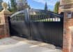 Black Aluminium Double Swing Driveway Gate with Privacy