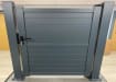 Grey 1000mm Wide Aluminium Pedestrian Gate With Horizontal Solid Infill