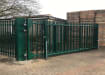 Gatemaster Superhinge - Heavy Duty Weld-On installed on green palisade gate