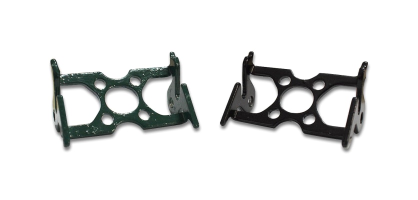 Green and black powder coated mesh fencing hanging clips 