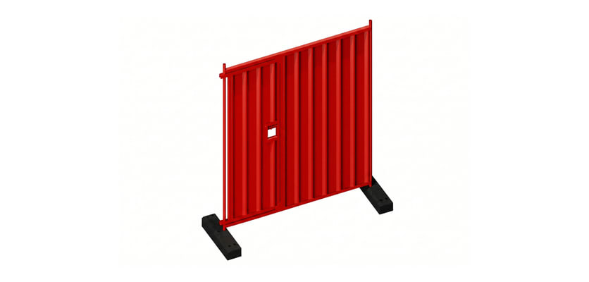 Red PPC internal access door hoarding panels