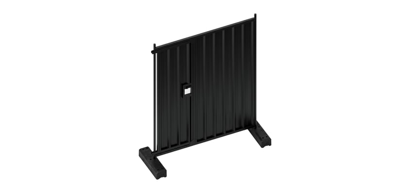 Black PPC internal access door hoarding panels