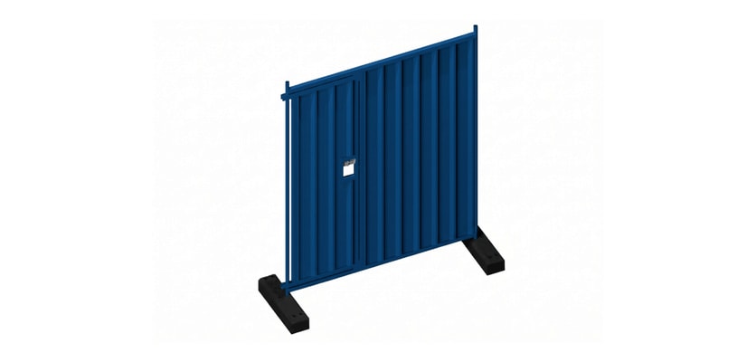 Blue PPC internal access door hoarding panels