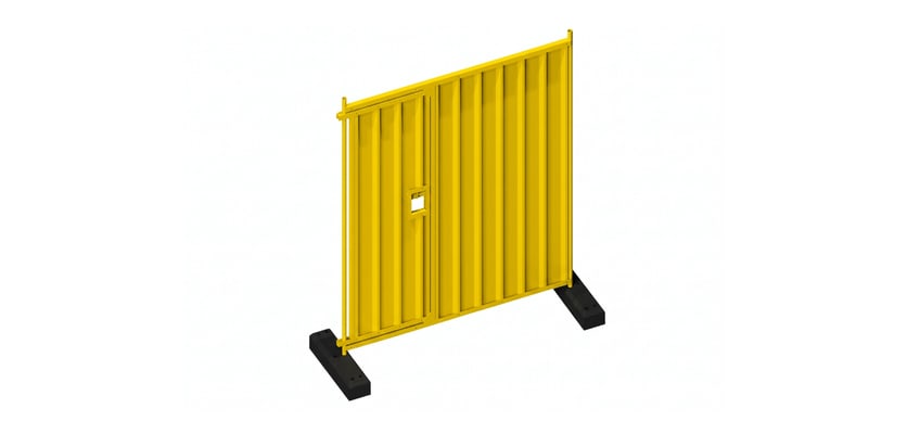 Yellow PPC internal access door hoarding panels
