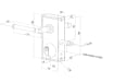 technical drawing of a latch deadlock with plain handles 