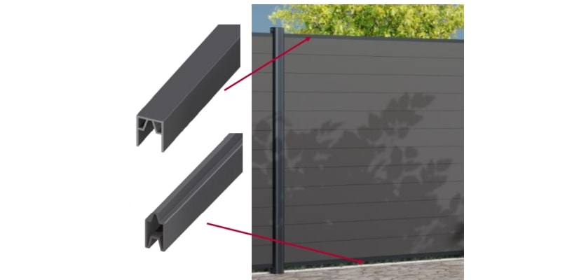 HoriZen Composite Fencing Top and Bottom Profile