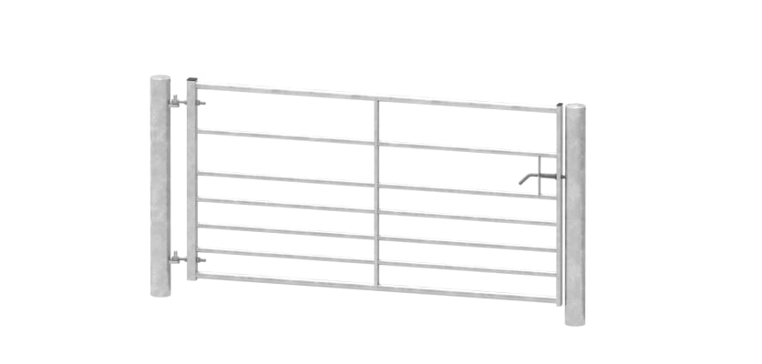 5ft wide Farm Gate Kit includes a Gate Leaf, Hanging & Slotted Posts, Adjustable Gate Eyes, Springbolt Kit and Ribbed Inserts