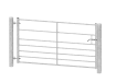 5ft wide Farm Gate Kit includes a Gate Leaf, Hanging & Slotted Posts, Adjustable Gate Eyes, Springbolt Kit and Ribbed Inserts
