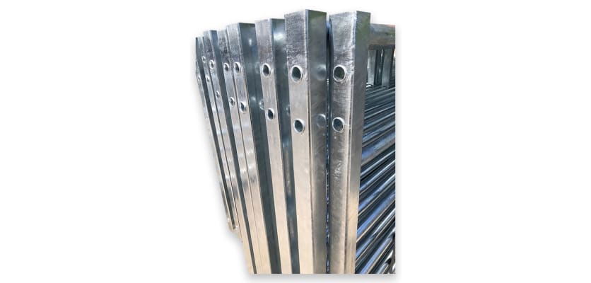 Galvanised Steel Metal Farm Gates showing boss holes for installation 
