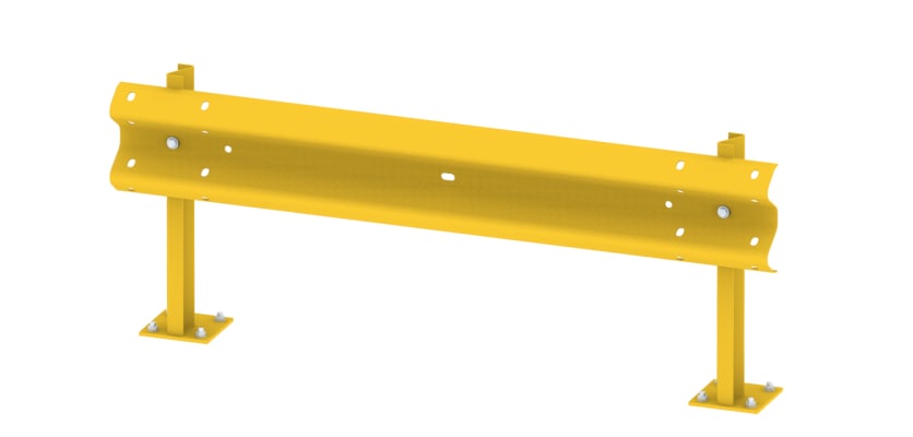 Yellow Single Beam with Z Style Bolt Down Posts 