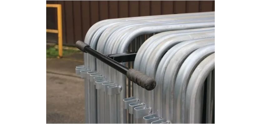 Handle of Crowd Control Barrier Trolley With Castor Wheels