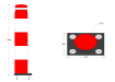 Red and White bollard 1.6m