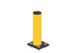 High visibility yellow bollard with shock absorbing base