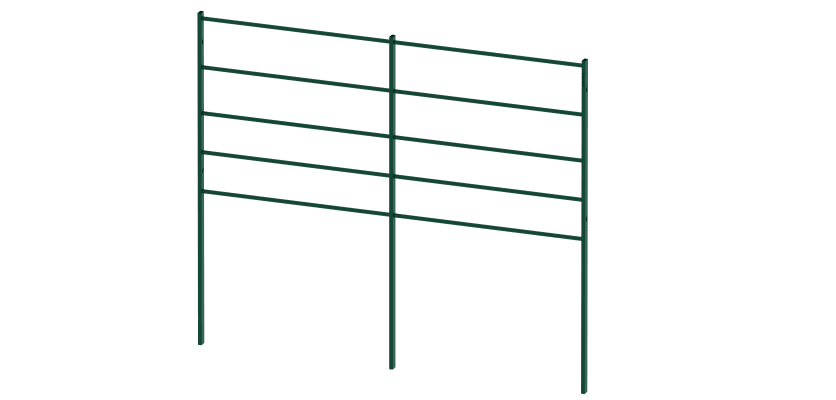A Green 1.2m high x 2.0m wide EnviroRail Estate Railing Bay