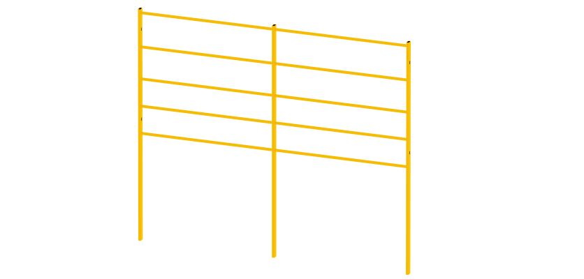 A Yellow 1.2m high x 2.0m wide EnviroRail Estate Railing Bay