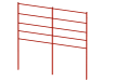 A Red 1.2m high x 2.0m wide EnviroRail Estate Railing Bay