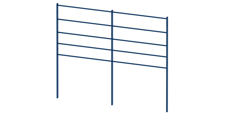 A Blue 1.2m high x 2.0m wide EnviroRail Estate Railing Bay