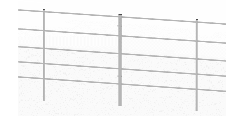 A Row of 1.2m x 2.0m EnviroRail Estate Railings - White Aluminium Powder Coated Finish