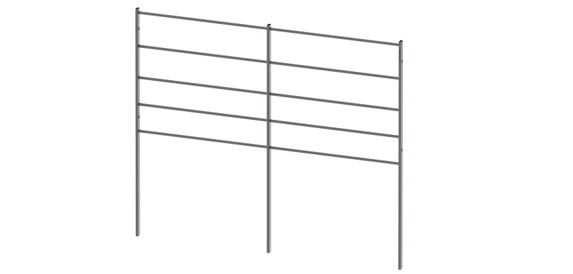 A Grey 1.2m high x 2.0m wide EnviroRail Estate Railing Bay
