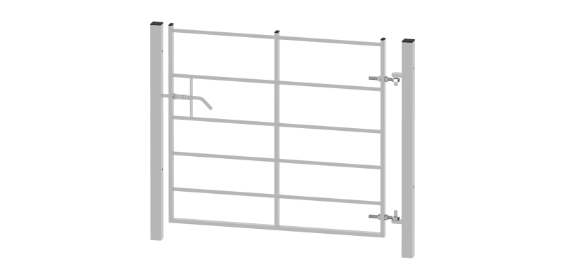 1.2 metre high by 1.2 metre wide Single Leaf EnviroRail Estate Railing Gate with White Aluminium powder coated finish
