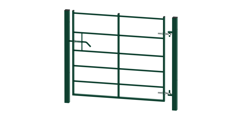 1.2 metre high by 1.2 metre wide Single Leaf EnviroRail Estate Railing Gate with Green powder coated finish
