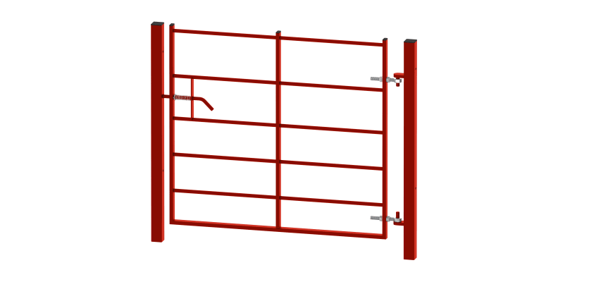1.2 metre high by 1.2 metre wide Single Leaf EnviroRail Estate Railing Gate with Red powder coated finish