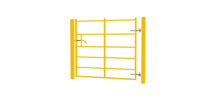 A Yellow EnviroRail single leaf estate railing gate kit 1.2m