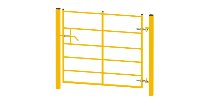 1.2 metre high by 1.2 metre wide Single Leaf EnviroRail Estate Railing Gate with Yellow powder coated finish