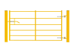 1.2m High Estate Railing Gate Kit - Yellow