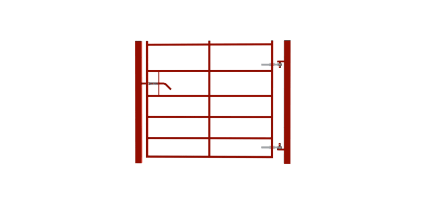 1.2m High Estate Railing Gate Kit - Red
