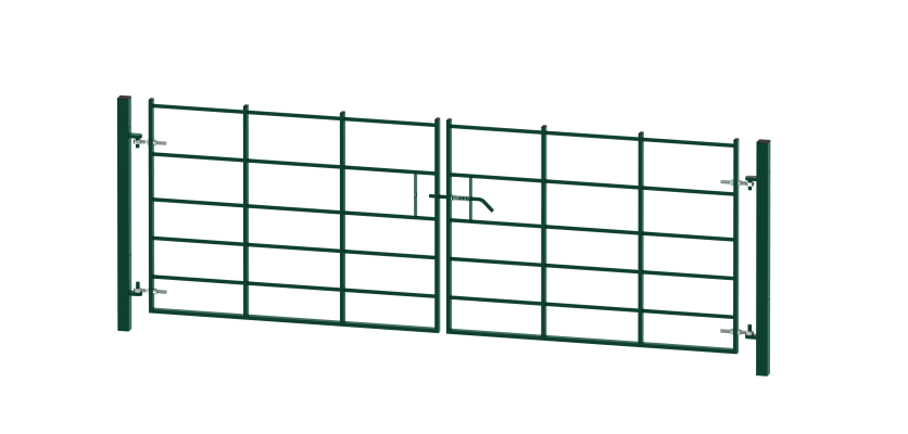 1.2 metre high by 3.0 metre wide Double Leaf EnviroRail Estate Railing gate with Green powder coating finish
