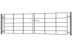 An angled View of a 1.2m x 3.0m double leaf estate gate kit - Grey Finish