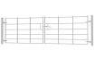 An angled View of a 1.2m x 3.0m double leaf estate gate kit - White Aluminium Finish
