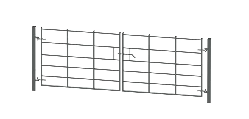 1.2 metre high by 3.0 metre wide Double Leaf EnviroRail Estate Railing gate with Grey powder coating finish