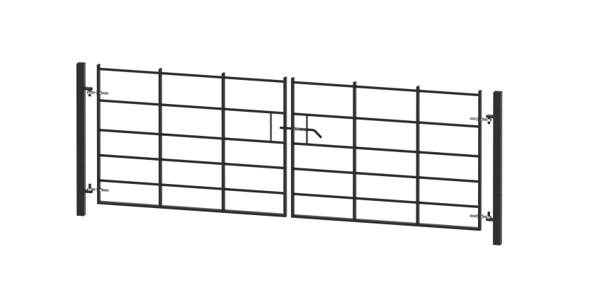 1.2 metre high by 3.0 metre wide Double Leaf EnviroRail Estate Railing gate with Black powder coating finish
