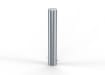 A 1200mm high stainless steel bollard with a semi dome top.  This is secured into the ground substance.