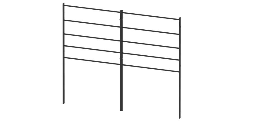 Two 1.2m High x 1.0m Wide EnviroRail Estate Railings Joined Together