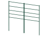 Two Green 1.2m High x 1.0m Wide EnviroRail Estate Railings Connected Together