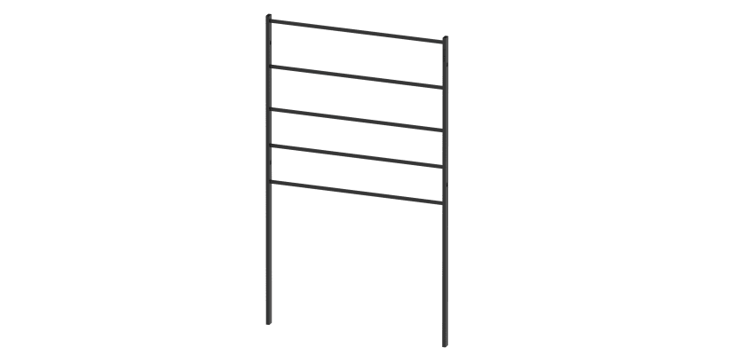 1.2m High x 1.0m Wide EnviroRail Estate Railing - Black 