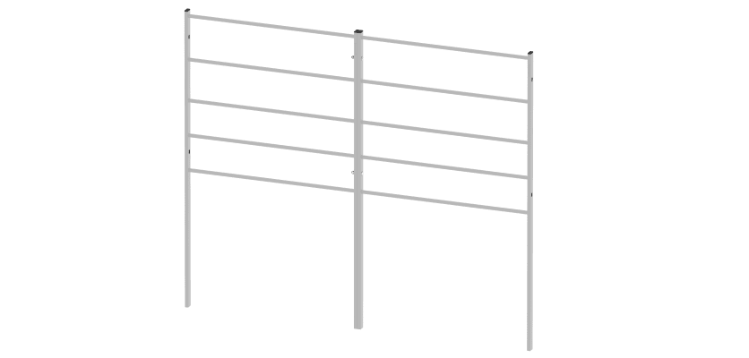 Two White Aluminium 1.2m High x 1.0m Wide EnviroRail Estate Railings Connected Together