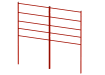 Two Red 1.2m High x 1.0m Wide EnviroRail Estate Railings Connected Together