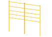 Two Yellow 1.2m High x 1.0m Wide EnviroRail Estate Railings Connected Together