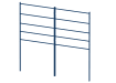 Two Blue 1.2m High x 1.0m Wide EnviroRail Estate Railings Connected Together