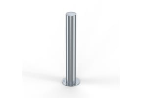 900mm High Stainless Steel Bollard with Semi Dome Top and Base Plate