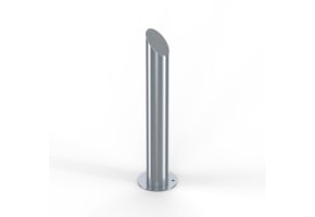 900mm High Stainless Steel Bollard with Mitre Top and Base Plate