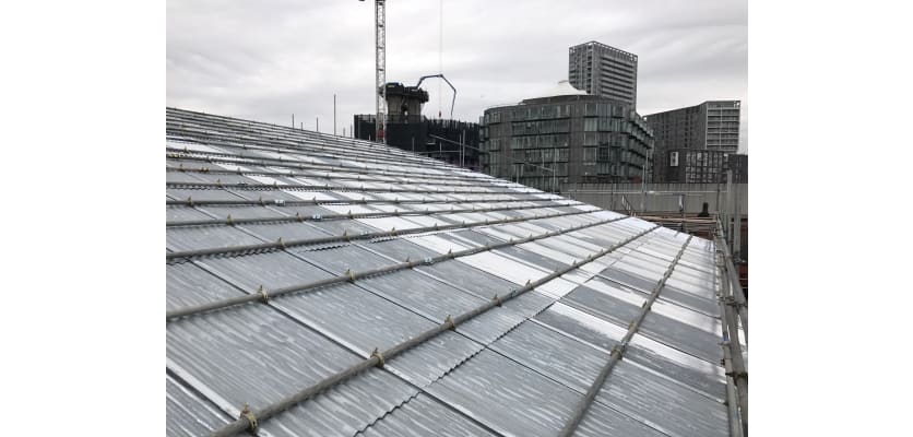 Corrugated metal sheets when used for roofing large areas