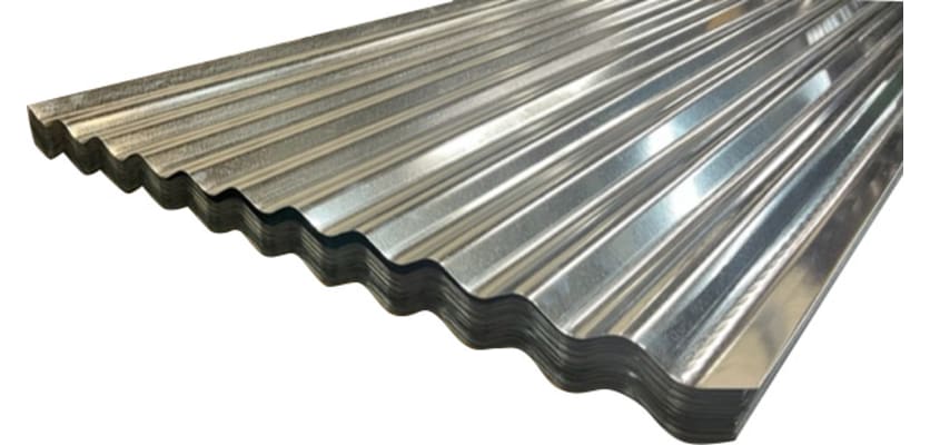 Close up of a number of corrugated sheets stacked on top of each other