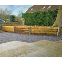 Sleeper retainer wall on driveway
