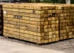 Pallet of green treated Railway Sleepers