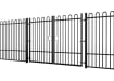 EnviroRail® Bow Top Railing Double Leaf Gate installed in row of railings 